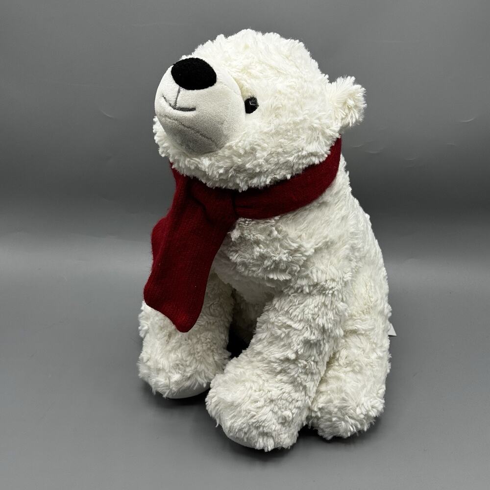 Aurora SONNY Winter Polar Bear 14" Plush Red Scarf HARD TO FIND